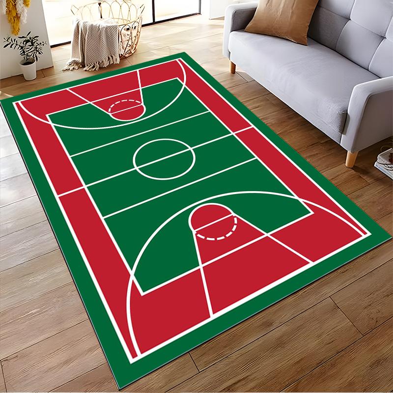 Basketball Court Printed Carpet for Sports-Themed Home Decor Suitable for use as an anti-slip for living room bedroom sofas
