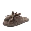 Winter Warm Slippers with Bow Indoor Cozy House Shoes for Women and Men