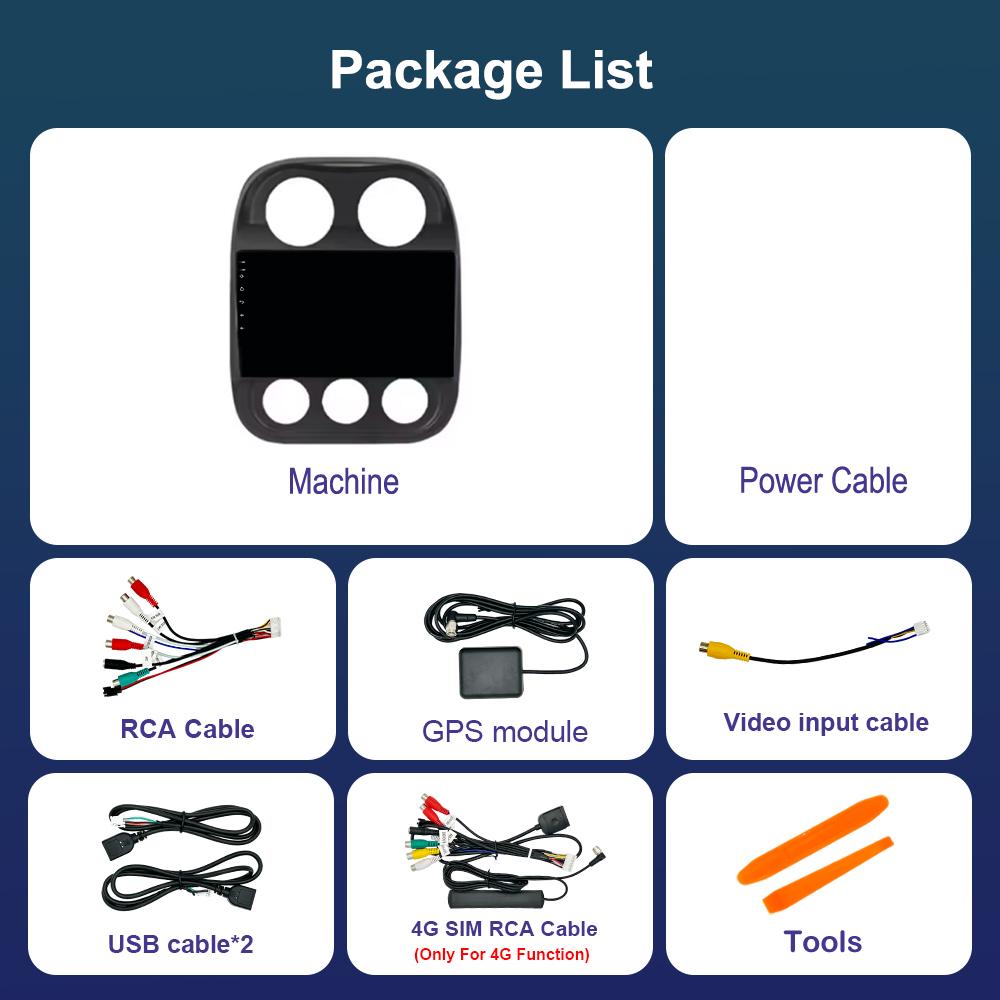 Pentru Jeep Compass Patriot 2011 - 2017 Radio Auto Player Multimedia Sistem de Operare Android GPS Navi 4G Carplay WiFi Instrumente Auto Cool.ing Fan