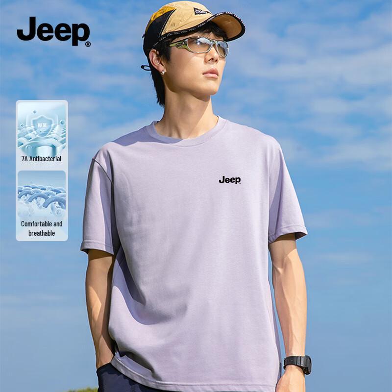 JEEP Men s Summer Anti-bacterial Round Neck T-Shirt XL