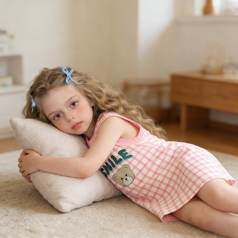 European & American Children's Sleeveless T-shirt Dresses 2026: New Casual Baby Pajama Dresses