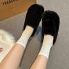 Mao Mao slippers women wear thick-soled bag head half slippers in autumn and winter imitation mink hair leopard print lazy drag