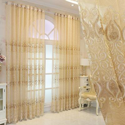Cortinas de Gasa de Lujo con Bordado Europeo Simples Transparentes para Balcón Bordado Moderno Sala de Estar Dormitorio Mosquitera