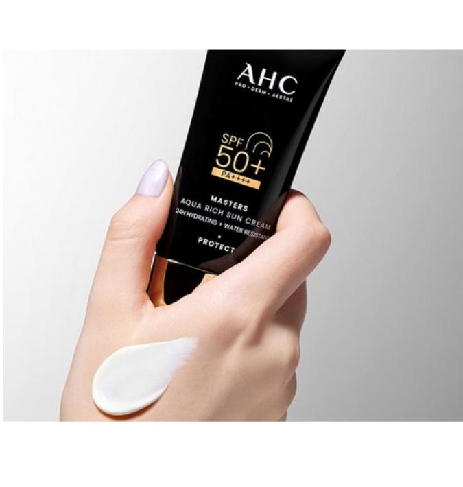 AHC Masters Aqua Rich Sun Cream SPF50+ PA++++ | Lightweight & Hydrating Korean Sunscreen – 30ml