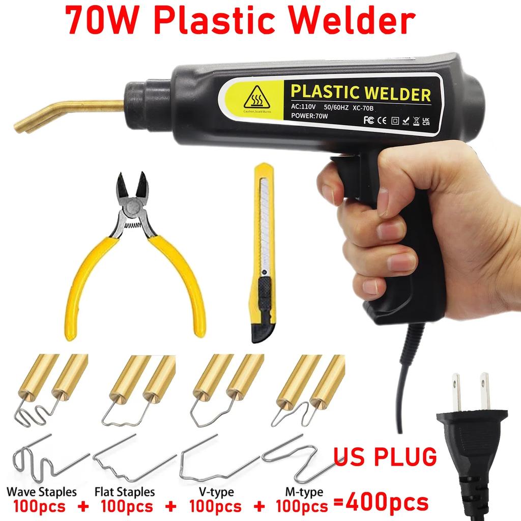 70W Plastic Welding Machine, Special for Car Bumper Repair, Hot Staple Gun Plastic Welding Equipment