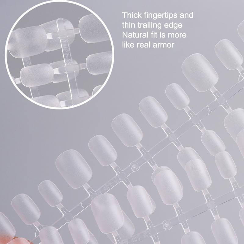 100Pcs/Box False Nails Transparent Press On Nails Coverage False Nails Tips Short Shaped Water Drop Full Sticker For Nails