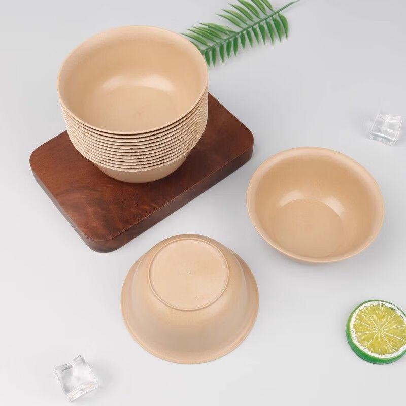 Youde 260ml Natural Rice Husk Disposable Bowls, 100 Count