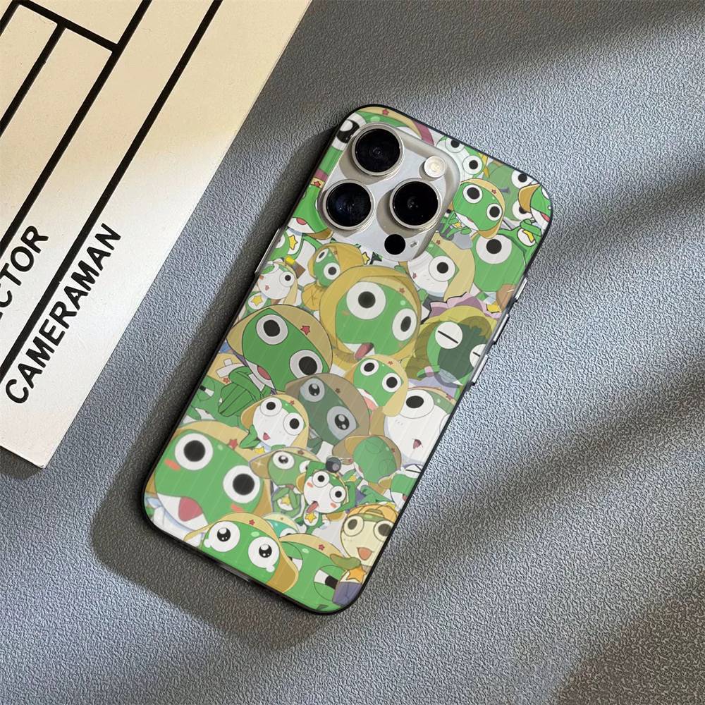 Keroro Frog Cool Gunsou Sergeant Phone Case For IPhone 17 16 15 14 Plus 11 12 13 Pro Max Shockproof Protection Soft Back Cover