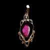 Natural Rosy Watermelon Tourmaline Gemstone 925 Sterling Silver Pendant, Gift035