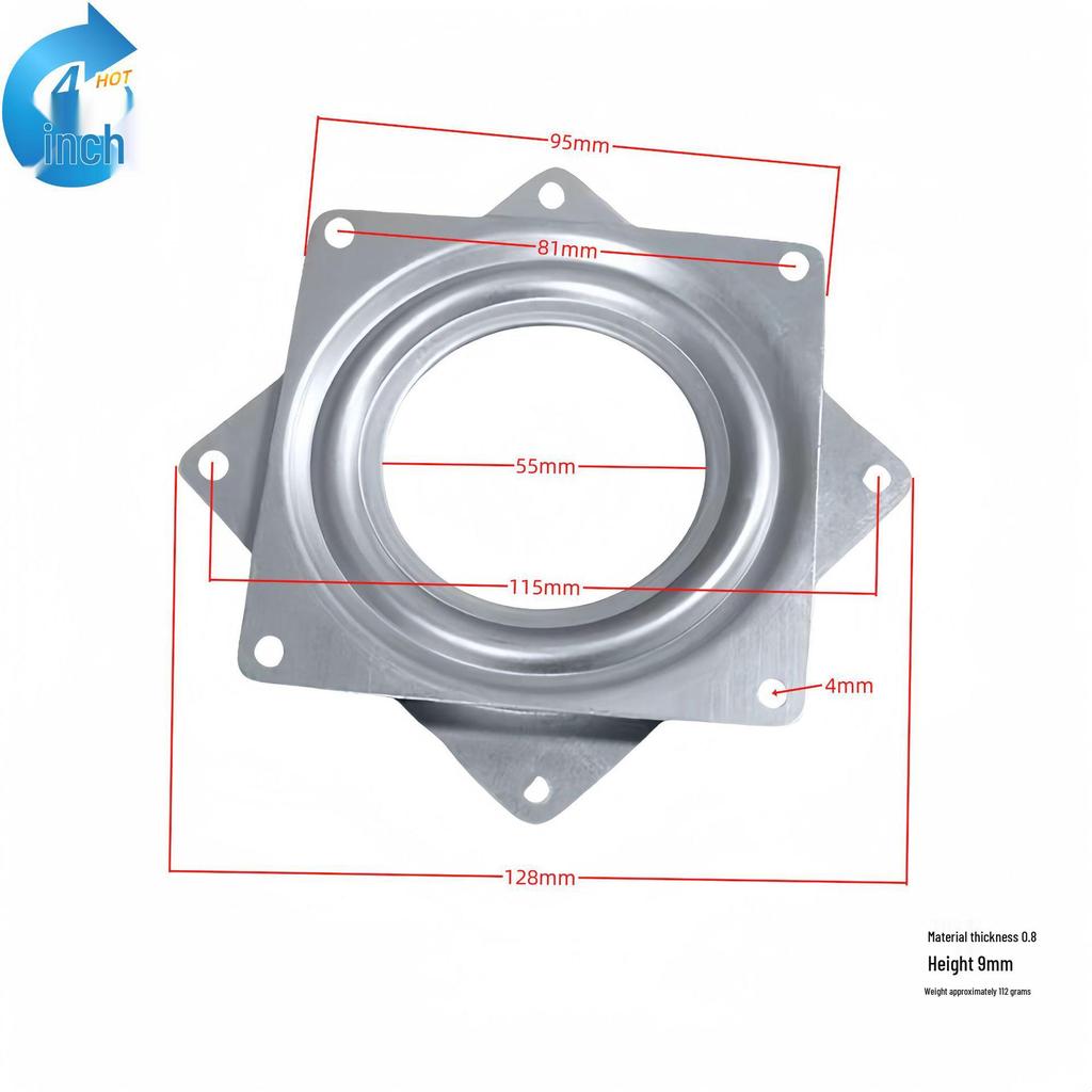 3-12 Inch Universal Black Iron Rotating Base with Full Ball Bearings for Furniture, TV Cabinets, and Bookshelves
