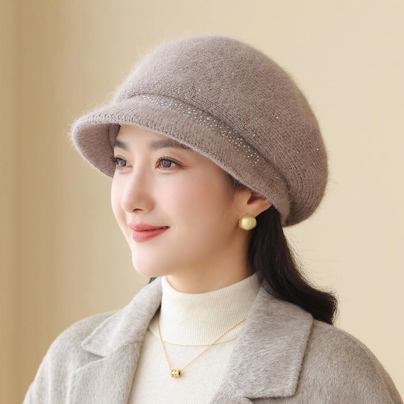 Hat Female Winter Warm Rabbit Hair Beret Cold Protective Ear Wool Hat In The Elderly Hat
