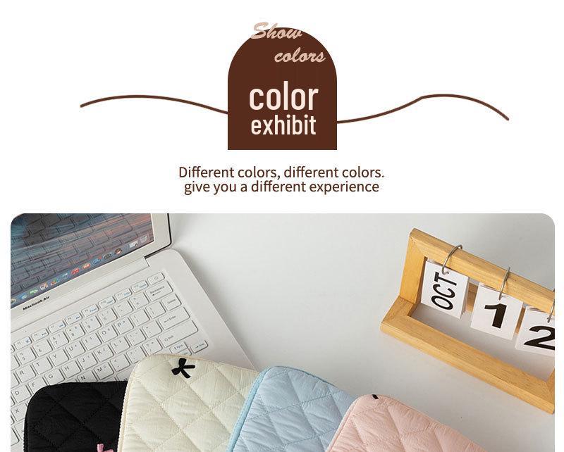 Korean Cute Diamond Embroidery Bow Tablet & Notebook Storage Bag (11/13/15 Inch)