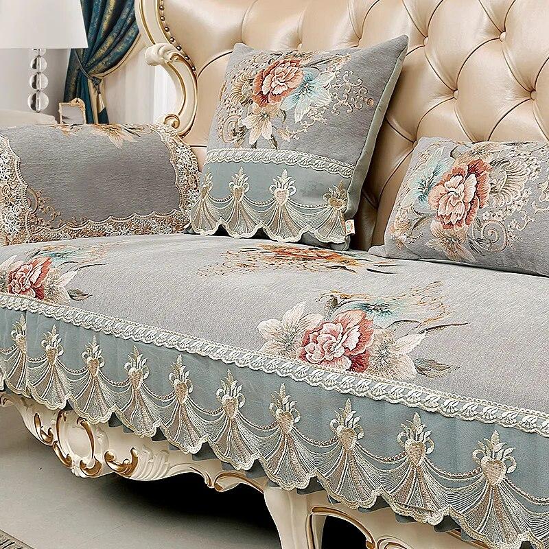 

Универсальная подушка для дивана Four Seasons, роскошная европейская жаккардовая ткань, чехол для украшения дома, гостиной, противоскользящий чехол для дивана 1pc armrest 50x60cm