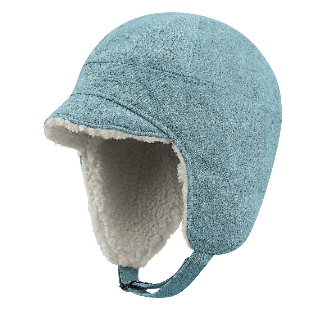 Croogo Flight Cap for Men and Pilot Bomber Military Leather with Plus Women, Cap, Cap, Earflaps, Men's Hat, Size, Gift, Fall/Winter (G-PL03-Blue)