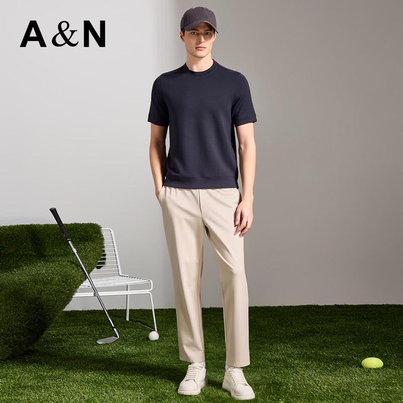 Antonio Men's Cashmere Blend Short Sleeve Round Neck T-Shirt
