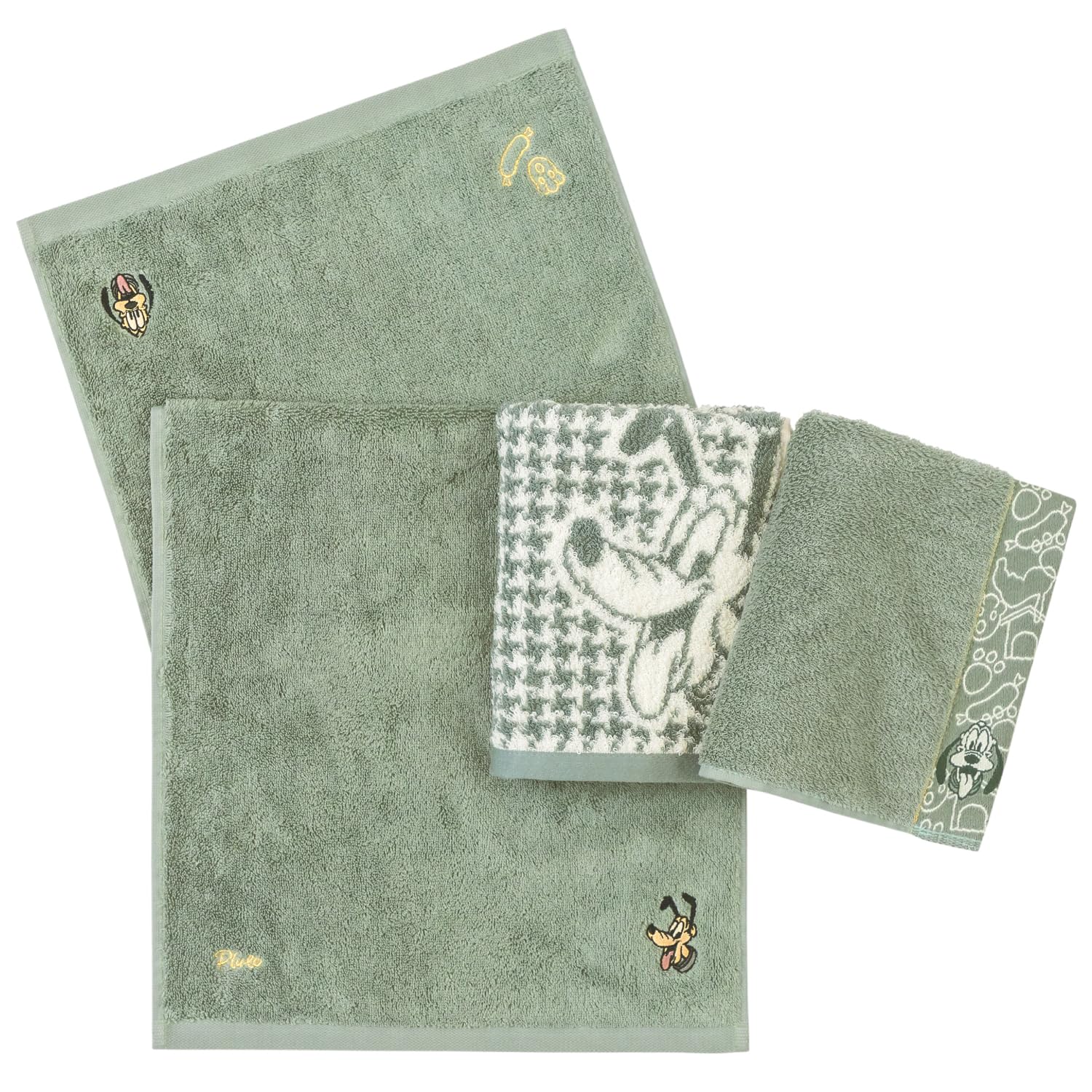 

Towel Laboratory Pluto Face Japan Technology [Disney Character] #023 Towels, 3-Piece Set, Fluffy, Fast-Absorbent, 100% Cotton, Low-Pilling, Gift,