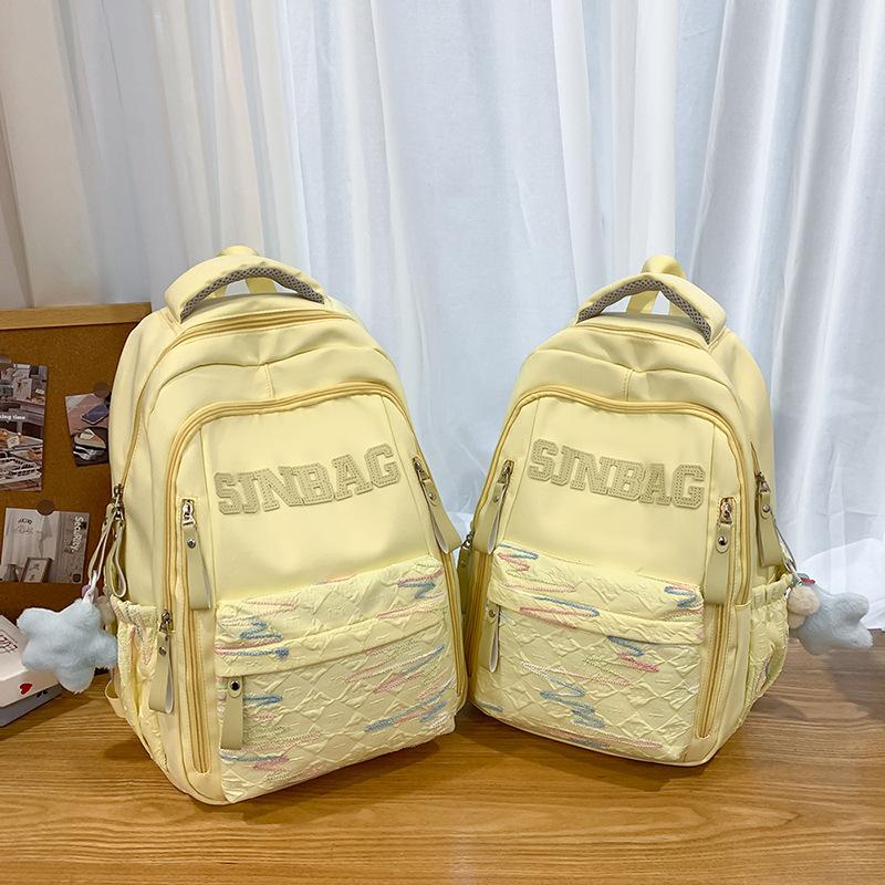 School bag: simple large-capacity student backpack, double shoulder backpack for boys and girls, junior and senior high school students