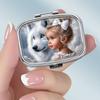 Tragbare Pillendose mit 2 Fächern, Mini-Metall-Medikamenten-Organizer-Etui, Niedlicher bedruckter Pillenbehälter für Vitamine, Pillen, Schmuck, Reisen, Tägliche Anwendung