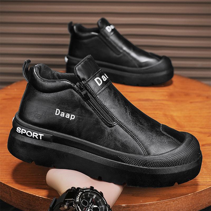 Breathable High-top Zipper Outdoor Casual Sports Autumn Shoes Lightweight Mesh Fashion Non-slip Casual Thick Sole Jogging Shoes