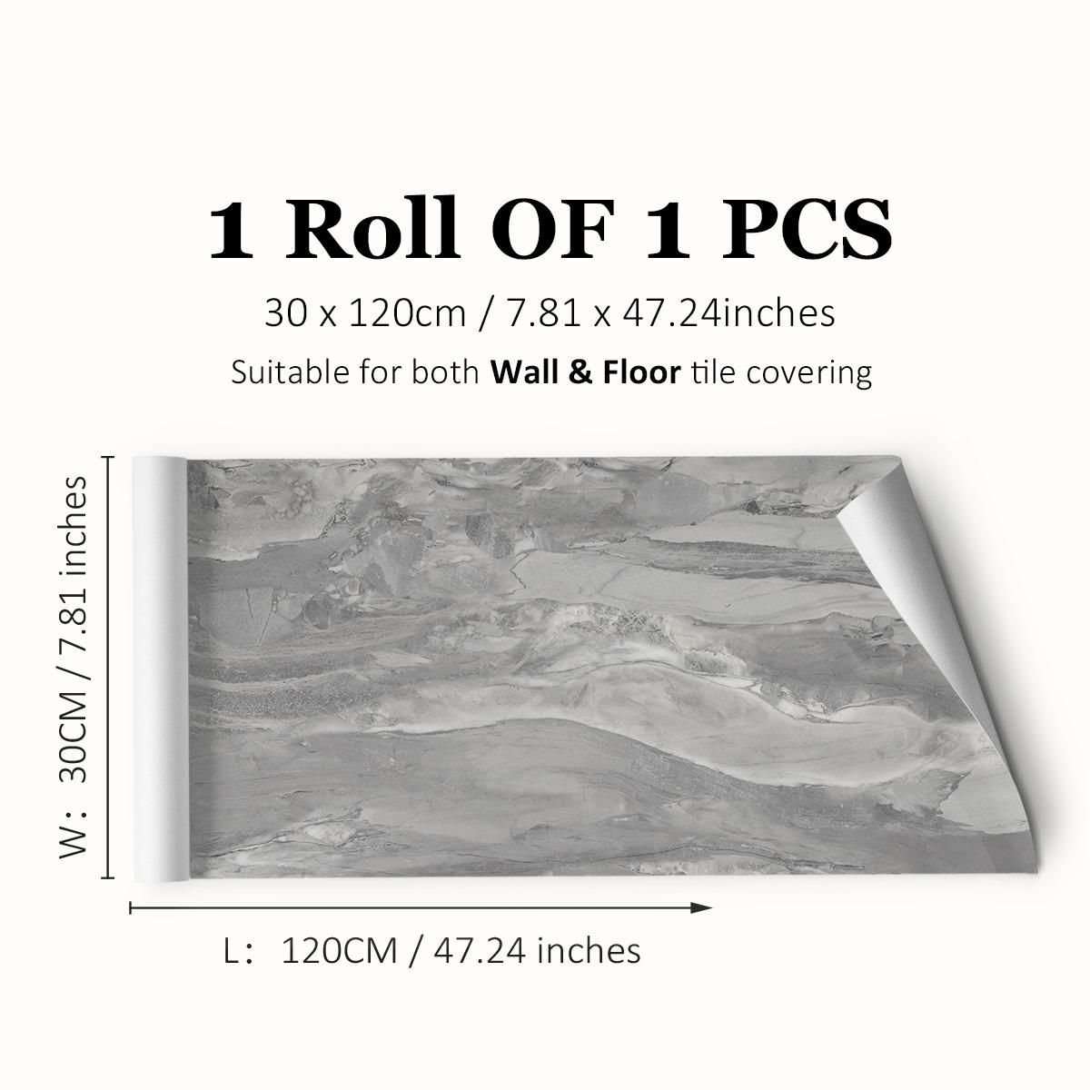 

Имитация толстой мраморной плитки, напольная наклейка, ПВХ, водонепроницаемая, самоклеящаяся, настенная наклейка для гостиной, туалета, кухни, домашний декор пола 30*120cm*1Roll