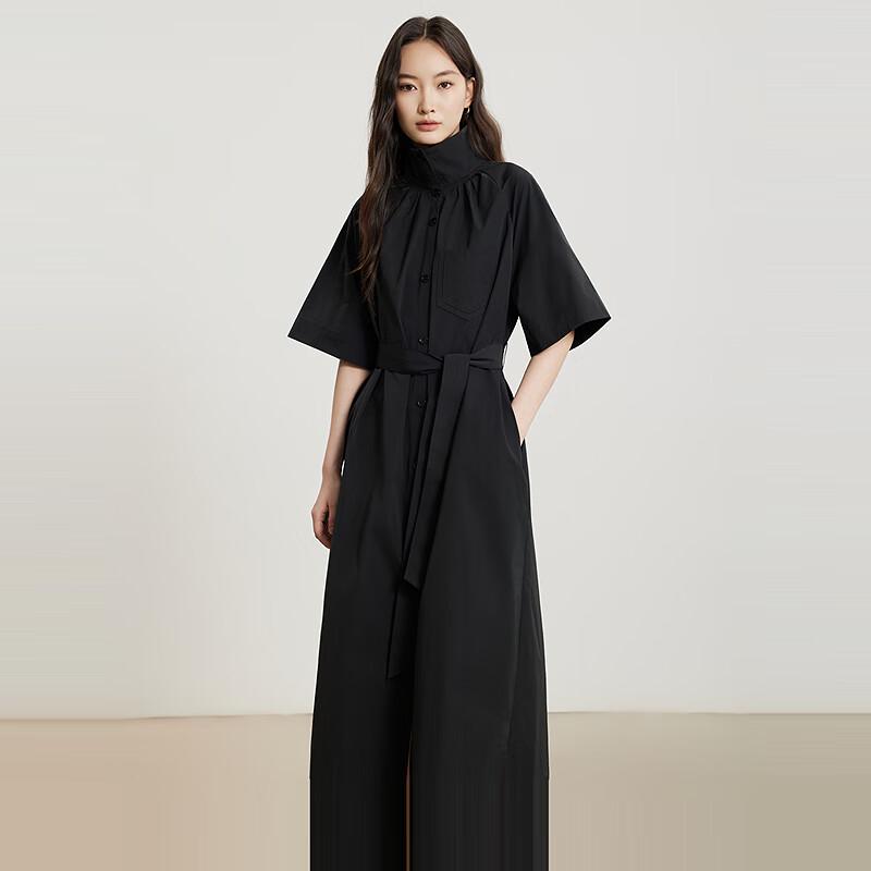 Gejin Women's Slim-Fit Short-Sleeve Trench Coat