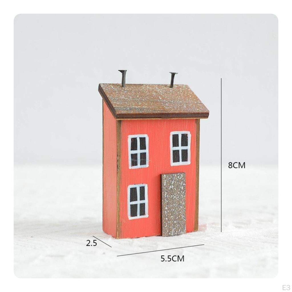 Houten Huis Ornament Creatieve DIY Kleine Decoratie Handgemaakt voor Kinderen, Knutselaars, Bureau,