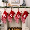 Beautiful Knitted Red Christmas Stockings With Festive Snowflakes For Gift Kids
