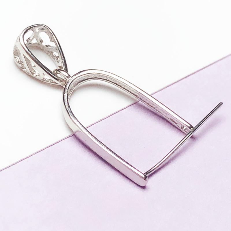 Adjustable S925 Silver-Plated Pendant Buckle with 18K Gold Jade Clip