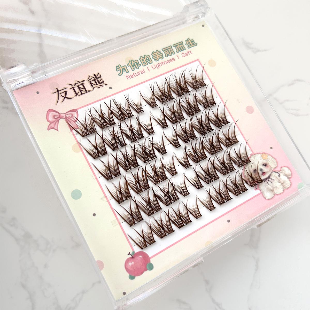 

Очаровательные карамельно-какао ресницы: Бесклеевой, дизайн «Двойной хвост бабочки» и «Рыбий хвост» для естественного вида