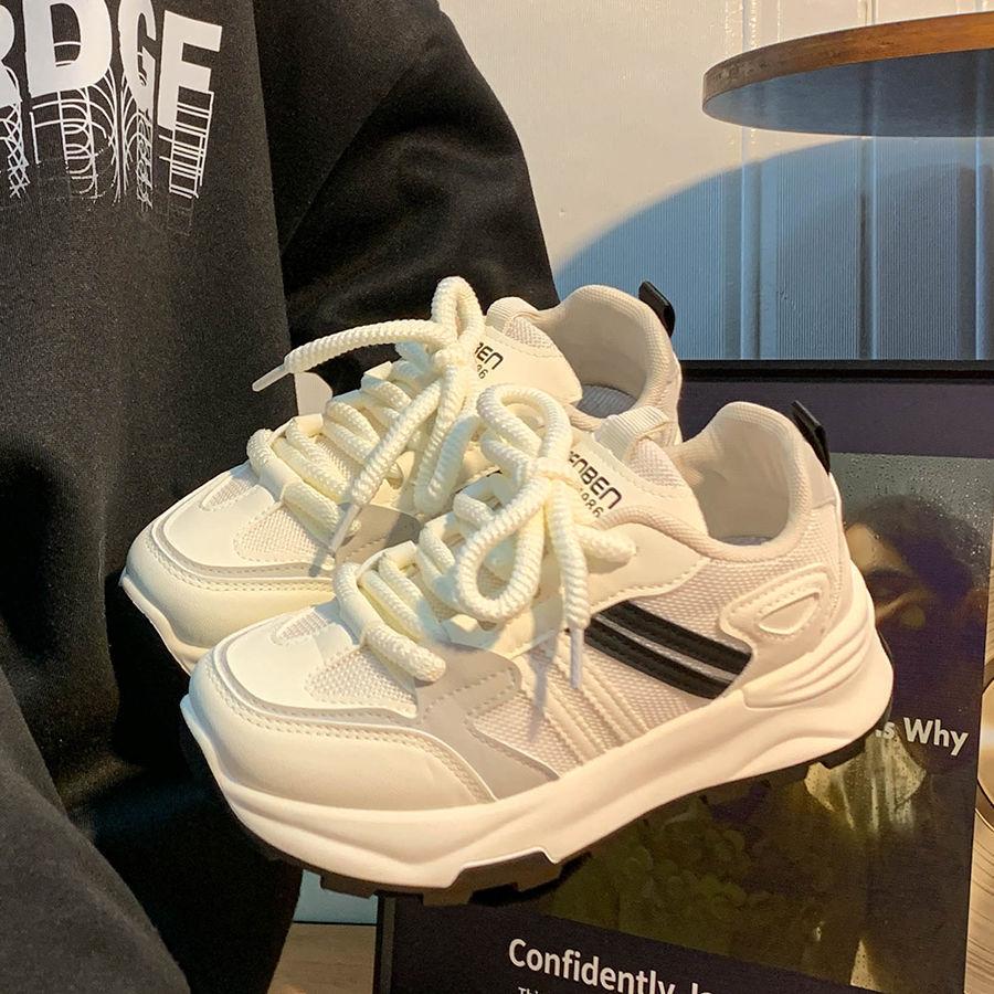 Mesh Platform Sneakers Women's 2025 Spring New Popular Muffin Sole Casual Shoes Small Height Increase Dad Shoes