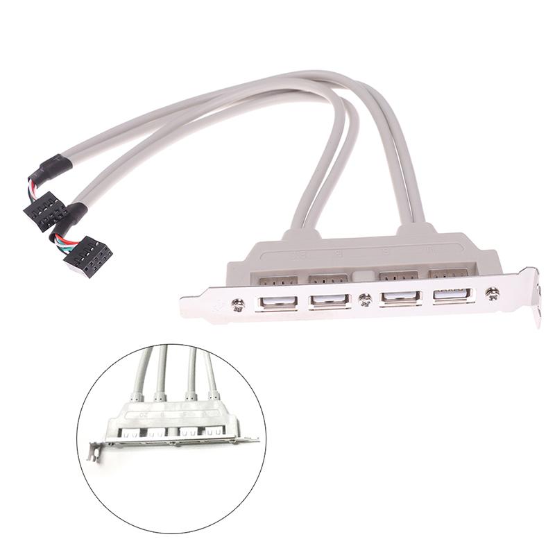 4 Port Usb 2.0 To 9 Pin Mainboard Header Bracket Extension Cable For Pc Panel