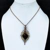 Peanut Obsidian 999 Copper Wire Wrapped Pendant, Handmade Gemstone Jewelry Pendant Gift For Birthday