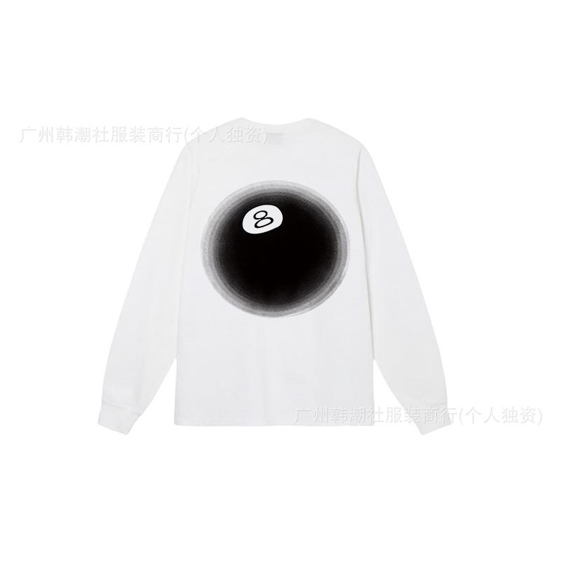 3. Cross-border Stuart long-sleeved printed t-shirt American trendy cylindrical cloth casual loose men and women the same style
