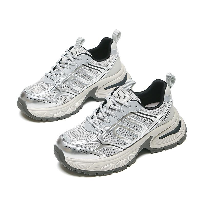 Women's New Platform Sneakers Breathable and Non-slip Shoes Lightweight and Heightened Summer 2025 Soft-soled Dad Shoes Women's Shoes