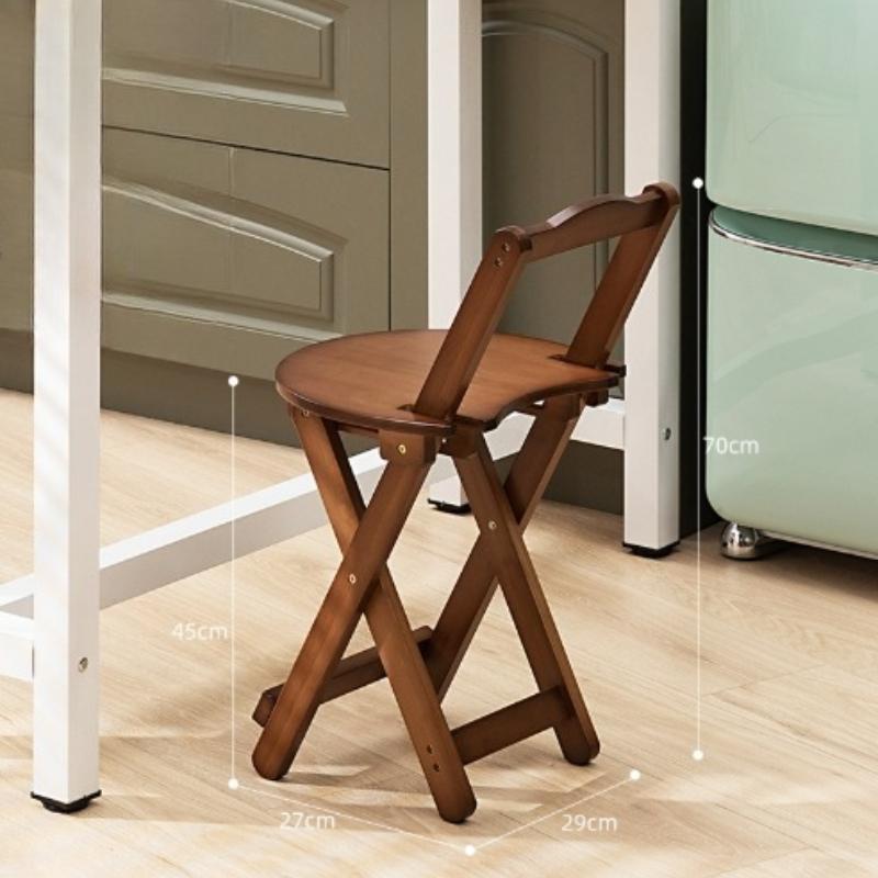 1 Stück Massivholz einfacher klappbarer tragbarer Barstuhl Hochstuhl hochwertiger Stuhl mit Rückenlehne Wohnzimmerstuhl für Zuhause Café-Stuhl