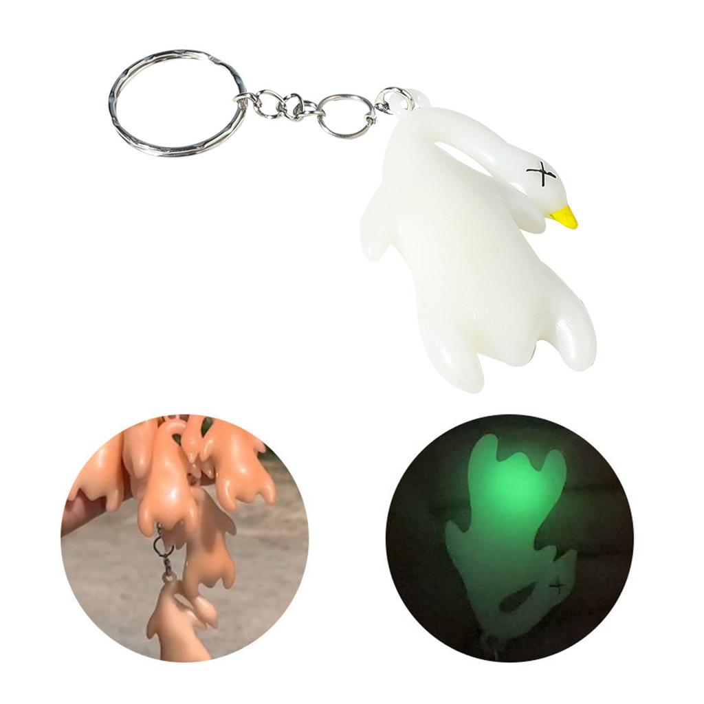 Uv Color Changing Duck Pendant for Car Rearview Mirror Decoration Funny Animal Keychain Ornament Bag Accessory