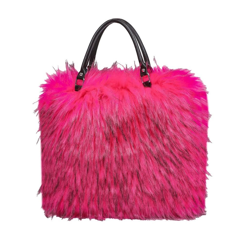 Popular Imitation Fur Plush Women's Handbags Soft Portable Ladies Tote Bag Light Luxury Niche Simple Versatile One Shoulder Bag for Mother's Day Gifts