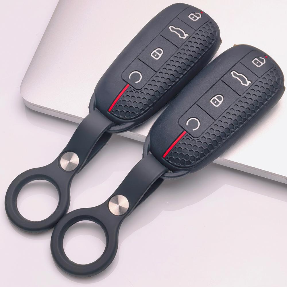 Silicone Remote Key Cover for Chery Tiggo 7 Pro Arrizo 8 OMODA 5 Jetour Traveler with Keychain Honeycomb Texture Anti Scratch Key Fob Protector