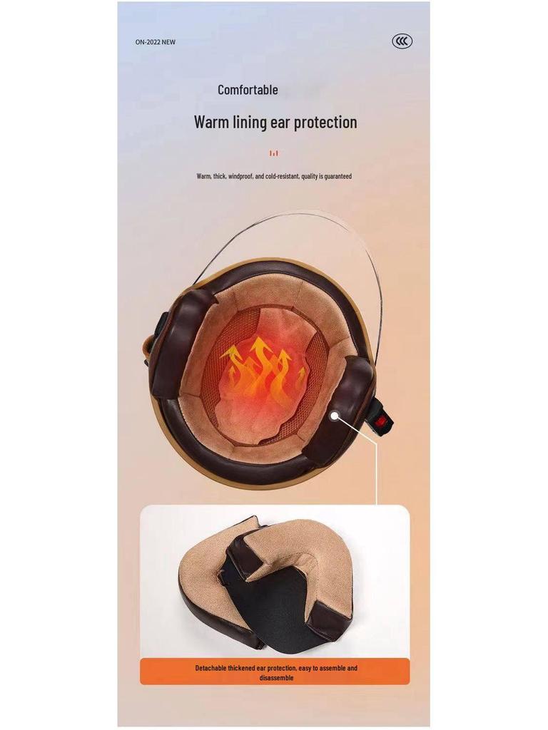 Unisex Gray 3C Certified Half Helmet with Removable Ear Protection for Electric Scooters & Bicycles – Autumn/Winter Fashion