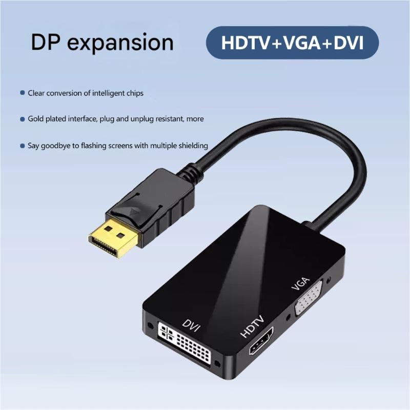 DisplayPort to HDTV VGA DVI Cable Computer Monitor Cable Male to Female for Computer Desktop Laptop PC Monitor Projectors