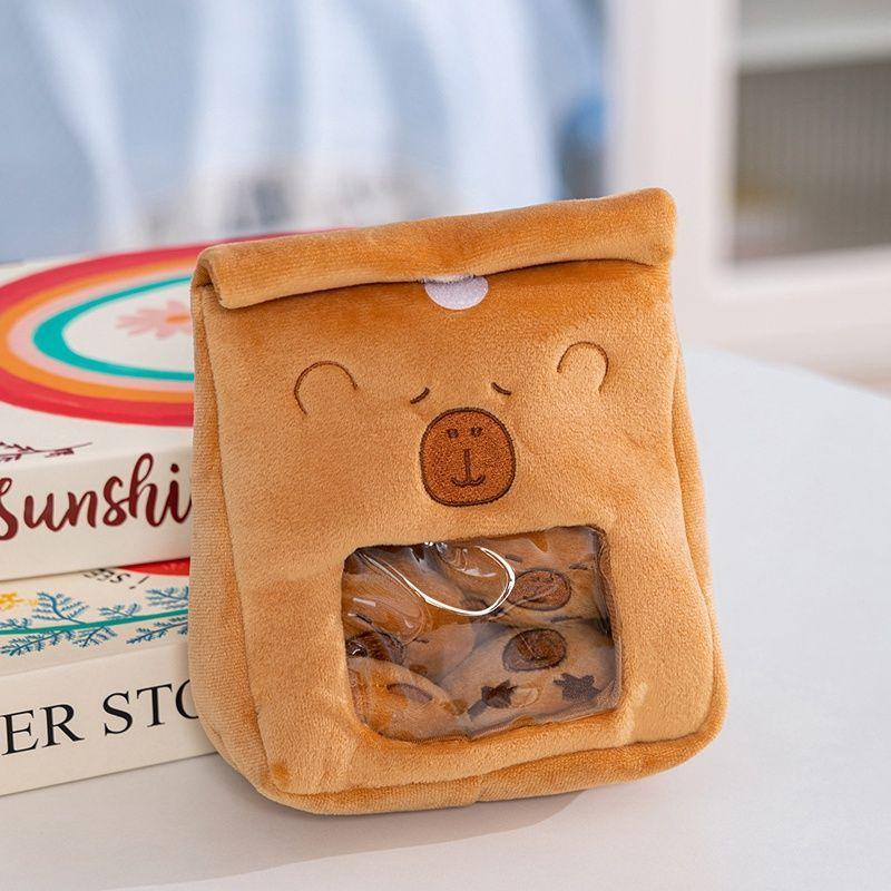 Entzückende Plüsch-Capybara-Puppe mit Snacktasche Cartoon-Plüschtiere Kreative Capybara-Brotbeutel Kawaii Kinder Neujahrs-Geburtstagsgeschenk