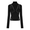 Off White Womens/Ladies Eyelets Mock Neck Top