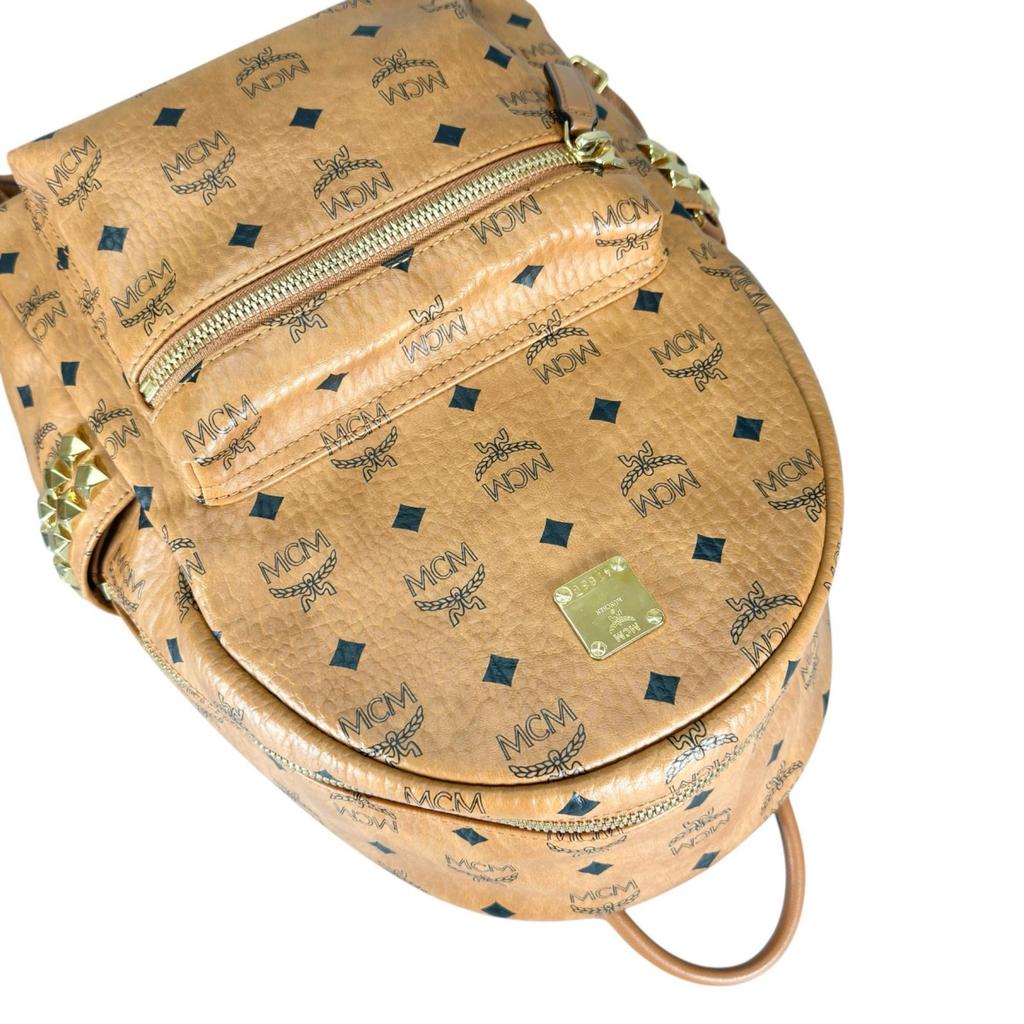 MCM Stark Sidestuds Visetos MMKAAVE15C0001 Backpack Â· Daypack light brown Women used