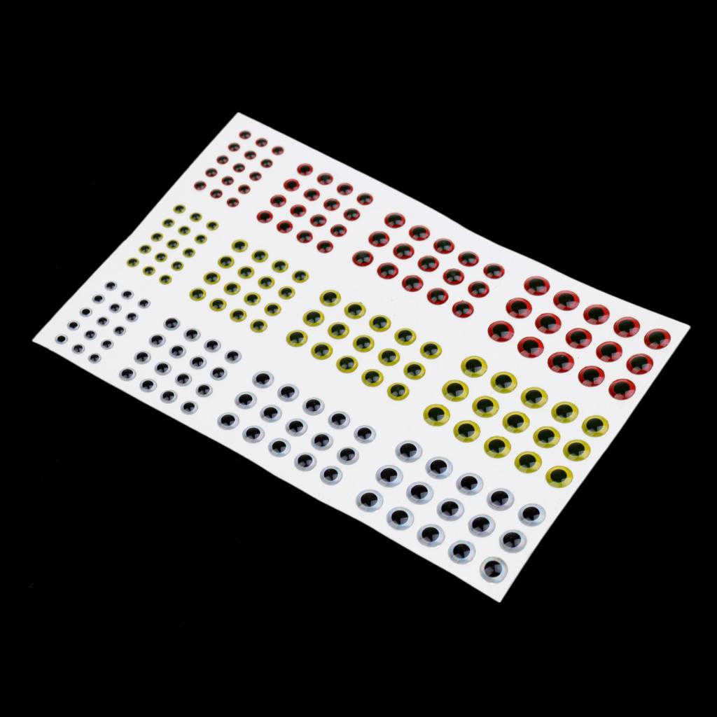 

183 Pieces Large Pupil 2D Fishing Eyes Fly Tying Jigs Crafts