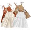 Trendiges Europäisches & Amerikanisches Sommer-Mädchen-Träger-Strandkleid zum Binden mit Taschen