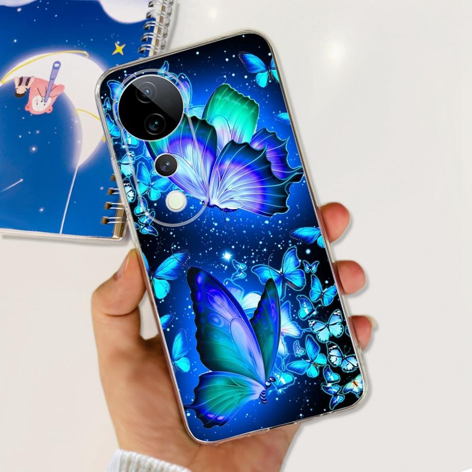 For Vivo V40 / V40 SE / V30 / V30 PRO / V30 Lite Back Cover Case Soft Clear Silicone Shockproof Protection Funda Women Fashion