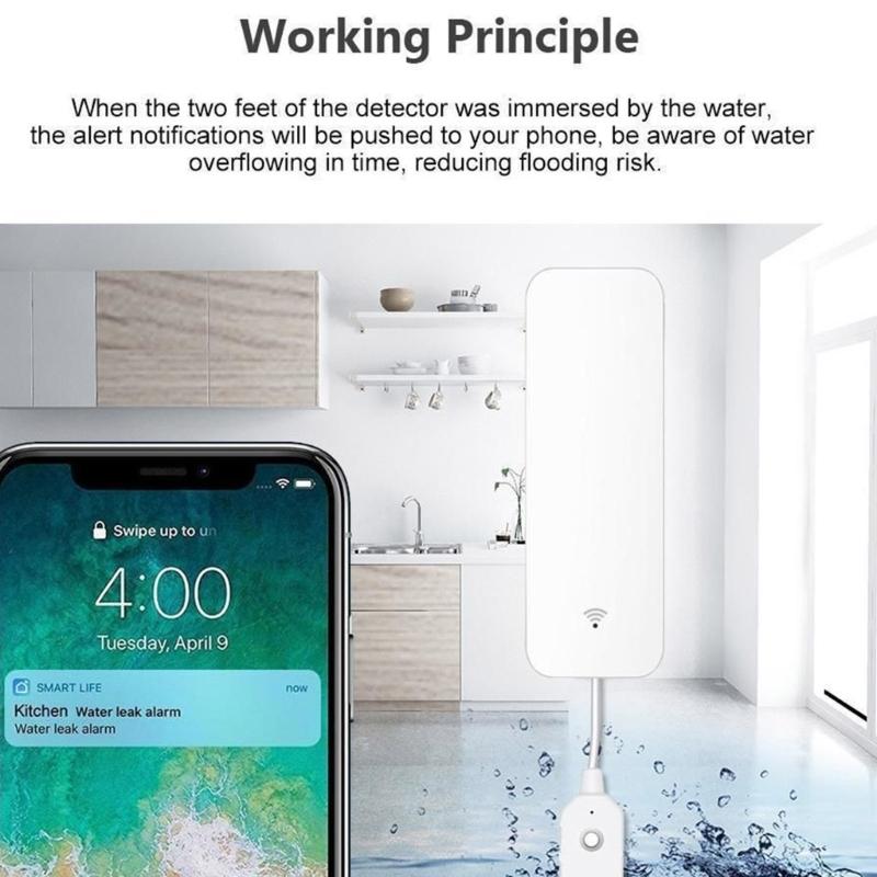 Water Immersions Alerts Systems with Remote Monitoring Home Flood Detection Device Simple To Use for Household Safety