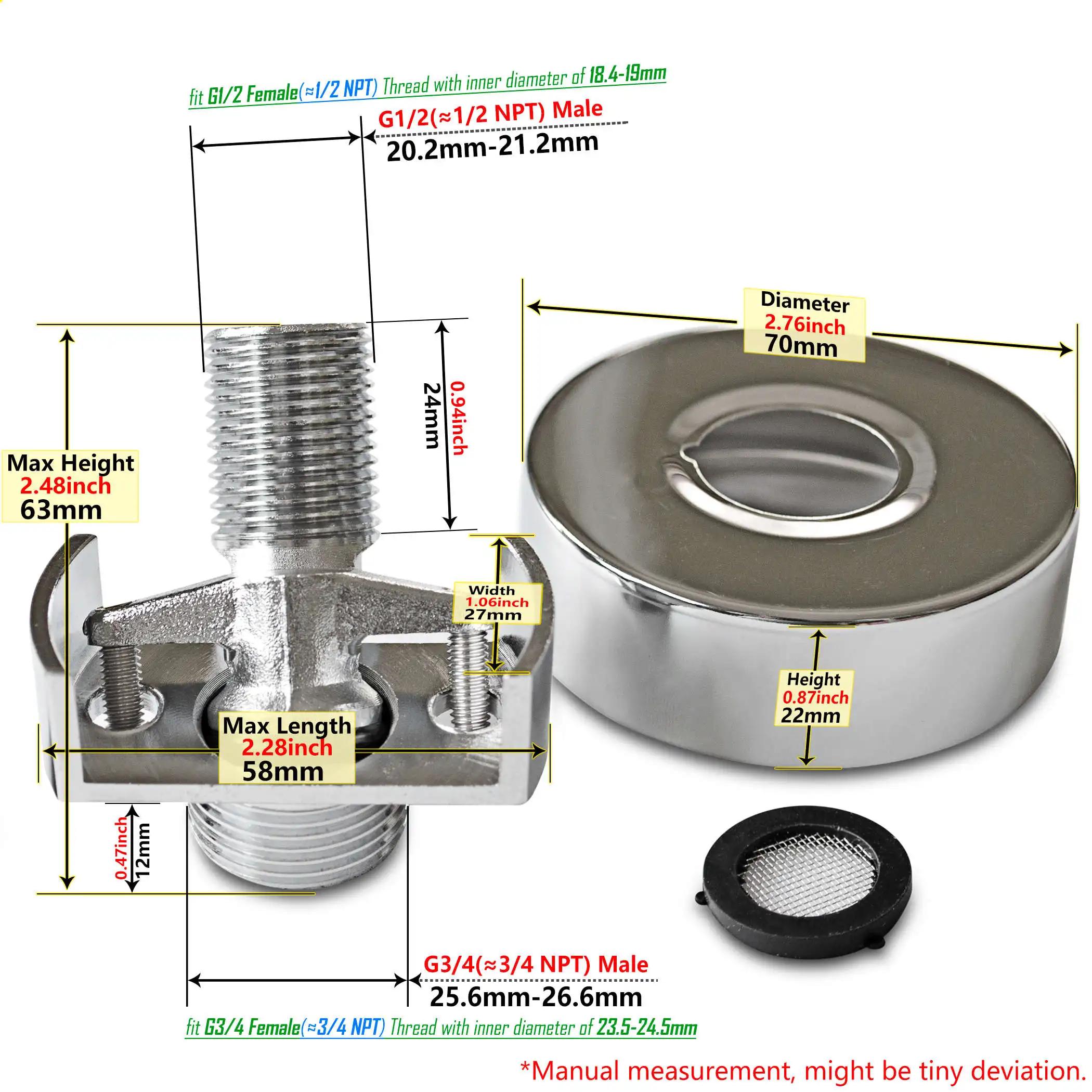 

Ексцентричний перехідник G1/2 папа x G3/4 папа Збільшена відстань роз’єм подовжений під кутом зміна для змішувального клапана змішувача для душу 4 pieces&G1I2 M to G3I4 M