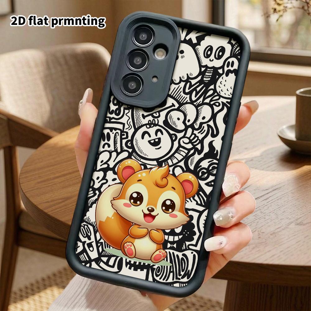 Phone Case: 2D Flat Samsung Galaxy A34 A35 M05 M06 S20 S22 S21 FE Plus 5G Protective Case, Little Squirrel, Christmas and Halloween Gift