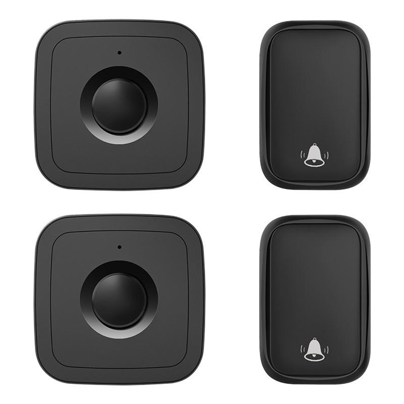 Self-Powered Wireless Doorbell, Two-to-Two Connection, Ultra-Long Range, Smart & Waterproof, Battery-Free Model 1 чёрный